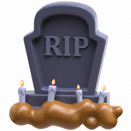 Rip, cemetery, dead, grave, tombstone, funeral, gravestone 3D illustration - Download on Iconfinder
