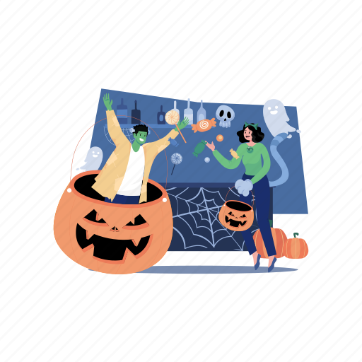 Trick or treat, decorative, event, fun, dark, skeleton, evil icon - Download on Iconfinder