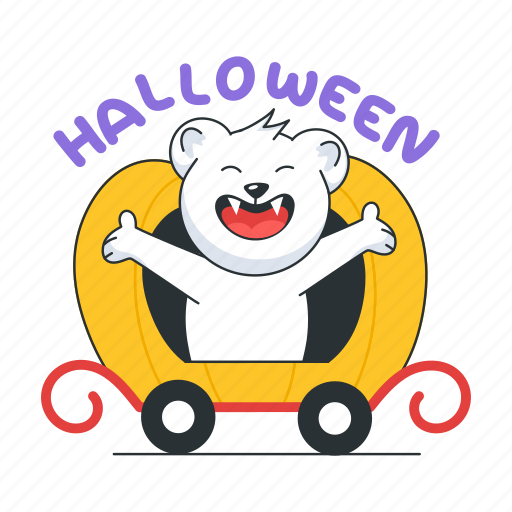 Pumpkin cart, pumpkin carriage, halloween carriage, halloween day, halloween bear icon - Download on Iconfinder