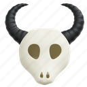 bull, skull, halloween, illustration, dead, horror, spooky, cow 
