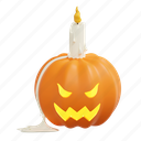 pumpkin, with, candle, halloween, illustration, horror, spooky, ghost, scary 