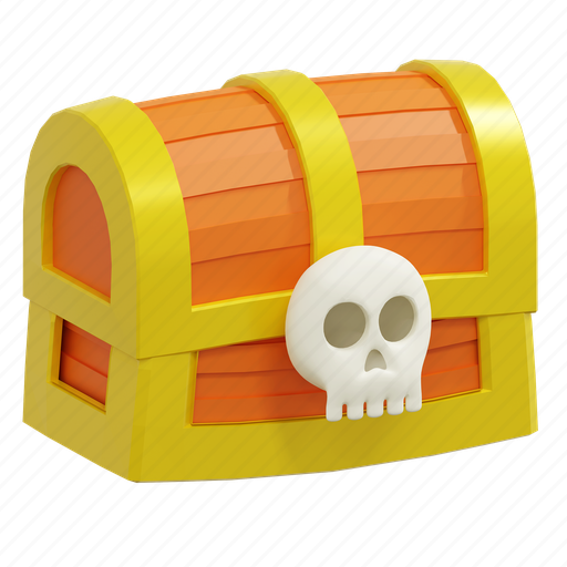 Pirate, treasure, box, halloween, illustration, scary, spooky 3D illustration - Download on Iconfinder