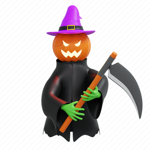 Pumpkin, ripper, halloween, illustration, spooky, horror, ghost 3D illustration - Download on Iconfinder