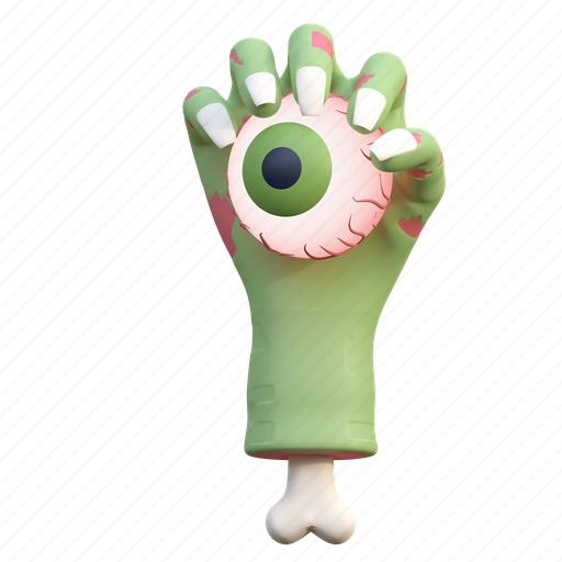 Zombie, hand, scary, eye, halloween, illustration, horror 3D illustration - Download on Iconfinder