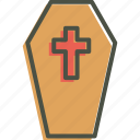 casket, coffin, cross, halloween
