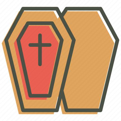 Casket, coffin, cross, death, funeral, halloween, remains icon - Download on Iconfinder