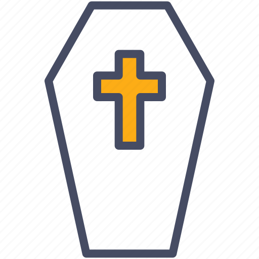 Casket, coffin, cross, halloween icon - Download on Iconfinder