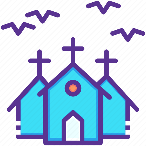 Bats, halloween, haunted, horror, house, mansion, night icon - Download on Iconfinder