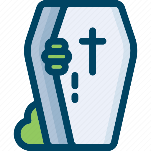 Coffin, cross, death, halloween, hand, zombie icon - Download on Iconfinder