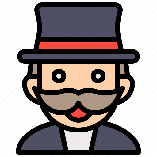 Costume, male, man, old man, top hat icon - Download on Iconfinder