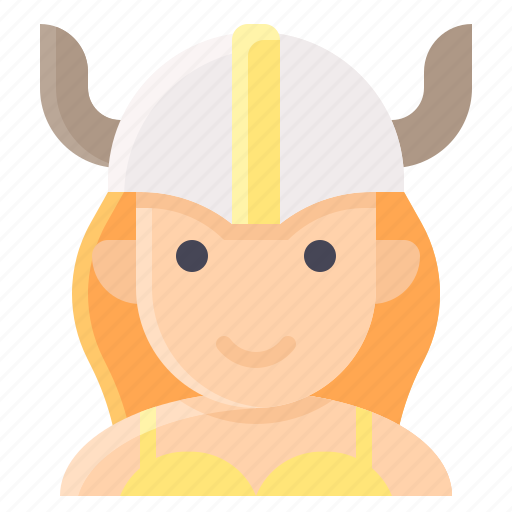 Female, horn, viking, warrior, woman icon - Download on Iconfinder