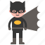 bat, halloween, character, bat boy, costume 