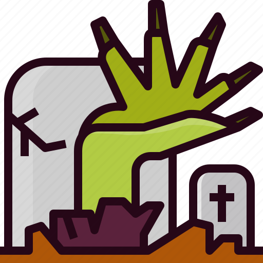 Graveyard, halloween, hand, tomb, zombie icon - Download on Iconfinder