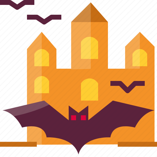 Bats, castle, halloween, haunted icon - Download on Iconfinder