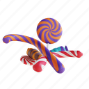 candy, canes, lollipops, scary, pumpkin, 3d illustration, lollipop 