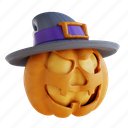 cute, pumpkin, laughing, wearing, witch, hat, halloween 