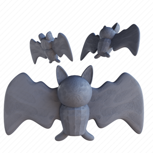 Cute, bat, 3d illustration, halloween, ghost, emoticon, spooky 3D illustration - Download on Iconfinder