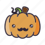 halloween, hipster, lantern, moustache, pumpkin 