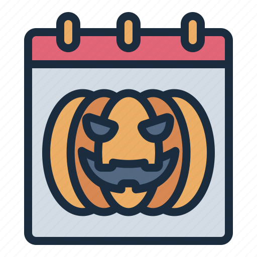Calendar, pumpkin, date, halloween, party, creepy, spooky icon - Download on Iconfinder