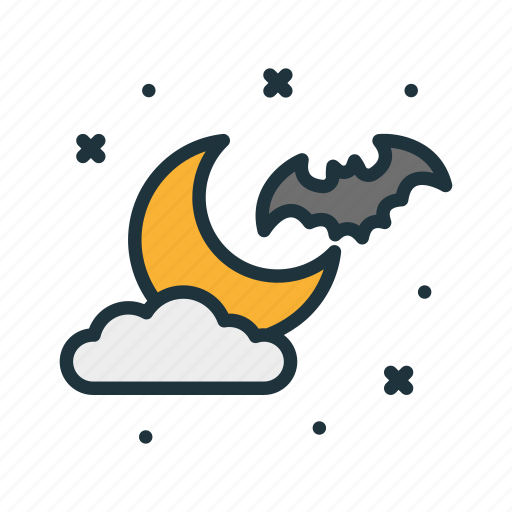Bat, creepy, halloween, moon, night, scary, spook icon - Download on Iconfinder
