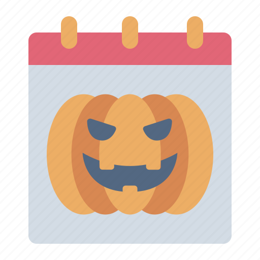 Calendar, pumpkin, date, halloween, party, creepy, spooky icon - Download on Iconfinder