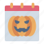 calendar, pumpkin, date, halloween, party, creepy, spooky, horror 
