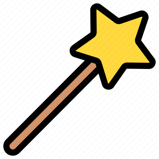 Magic wand, magic-stick, magician, wizard, halloween, wizard-wand, fairy-wand icon - Download on Iconfinder