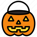 pumpkin bucket, pumpkin, halloween, bucket, horror, scary, spooky
