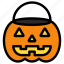 pumpkin bucket, pumpkin, halloween, bucket, horror, scary, spooky 
