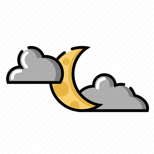 Night, moon, crescent, cloudy night, halloween, scary, cloud icon - Download on Iconfinder