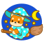 halloween, shiba inu, scary, scream, holiday, ghost, witch, broom, night 