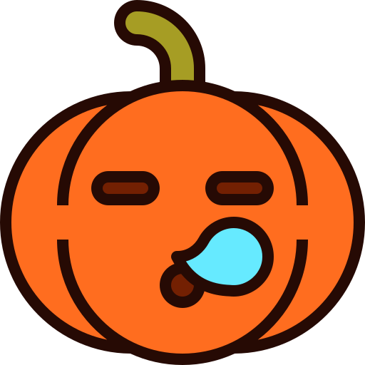 Emoji, pumpkin, scary, halloween, sleep icon - Free download