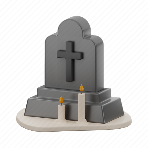 Horror, night, halloween, ghost, headstone 3D illustration - Download on Iconfinder