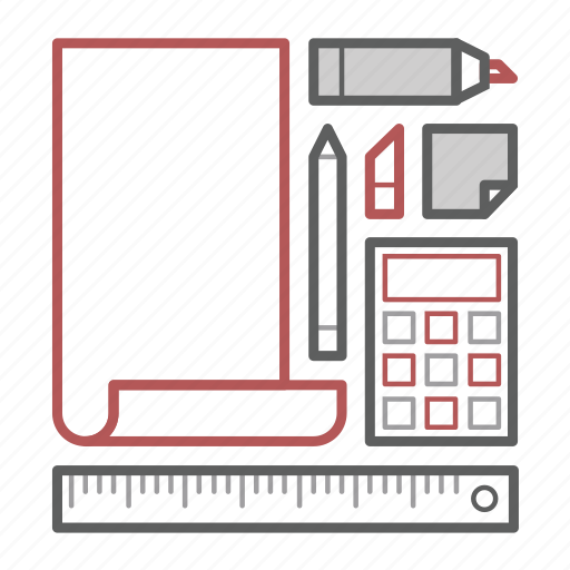 Calc, office, paper, pencil, ruler, stationery, sticker icon - Download on Iconfinder