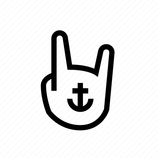 Anchor, gesture, hand, marine, rock, tatoo icon - Download on Iconfinder