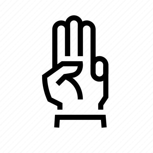 Fingers, gesture, hand, three icon - Download on Iconfinder