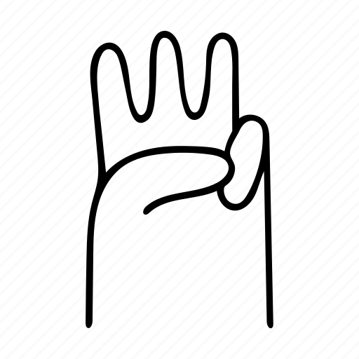 Doodle, hand, finger, three icon - Download on Iconfinder