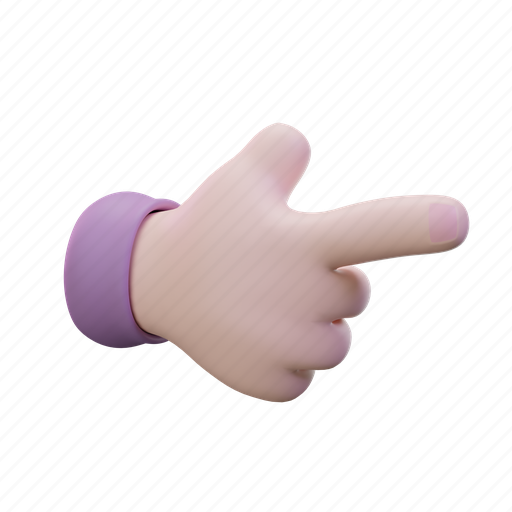 Pointing, hand, gesture 3D illustration - Download on Iconfinder