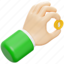 hand, holding, coin, finger, dollar, finance, currency, payment, touch