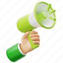 hand, holding, megaphone, gesture, marketing, business, announcement, advertising, promotion