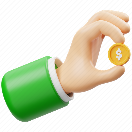 Hand, holding, coin, touch, finger, money, dollar icon - Download on Iconfinder