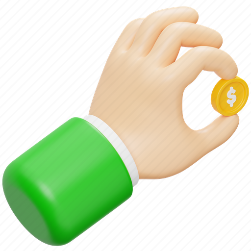 Hand, holding, coin, finger, dollar, finance, currency icon - Download on Iconfinder
