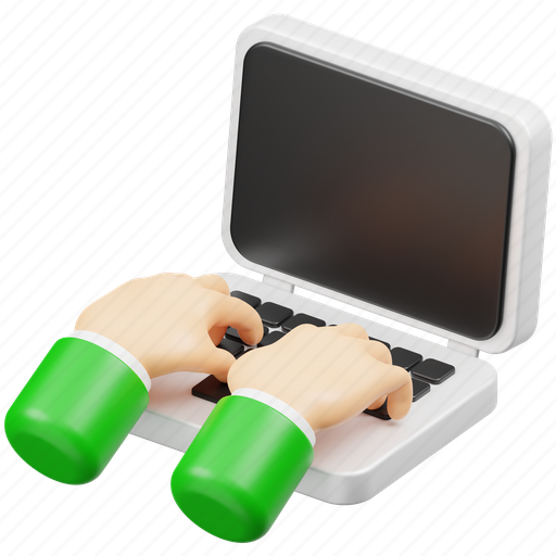 Hand, typing, on, laptop icon - Download on Iconfinder
