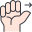 hand, gesture, right, go, arrow 