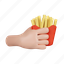 hold, french fries, fatty, lunch, junk, menu, restaurant, meal, hand 