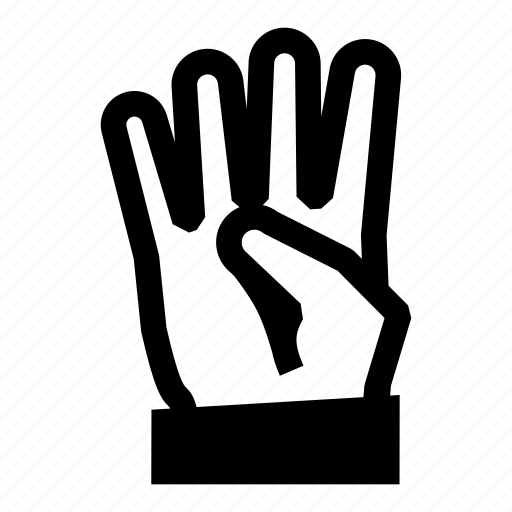 Four, finger, gesture, hand, show icon - Download on Iconfinder