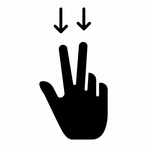 Down, fingers, gesture icon - Download on Iconfinder