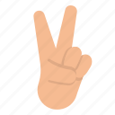 victory, two, hand, finger, sign