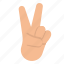 victory, two, hand, finger, sign 