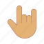 gesticulation, gesture, hand, index finger, little finger, pinky, rock 
